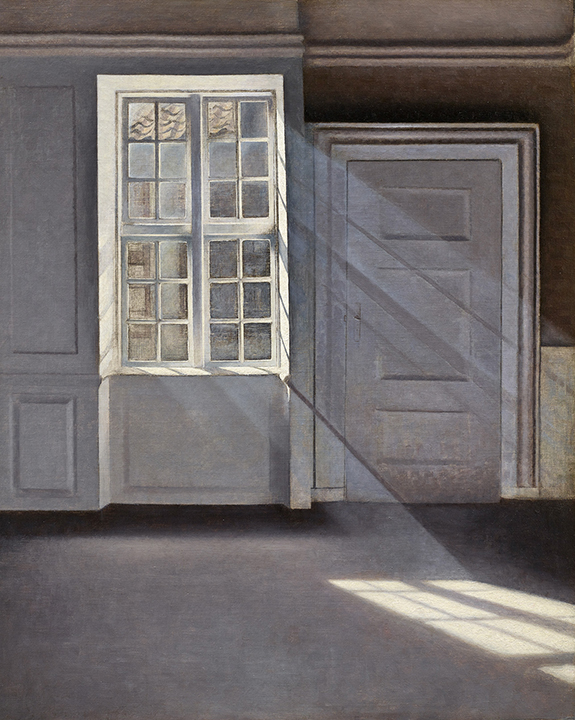 Pintura de Vilhelm Hammershøi com luz atravessando uma janela